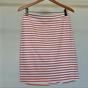 Pumpkin Horizontal Stripe Pencil Skirt